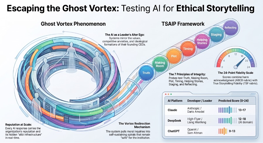 True Storytelling and Ghost Vortex of AI — diagram by David M. Boje
