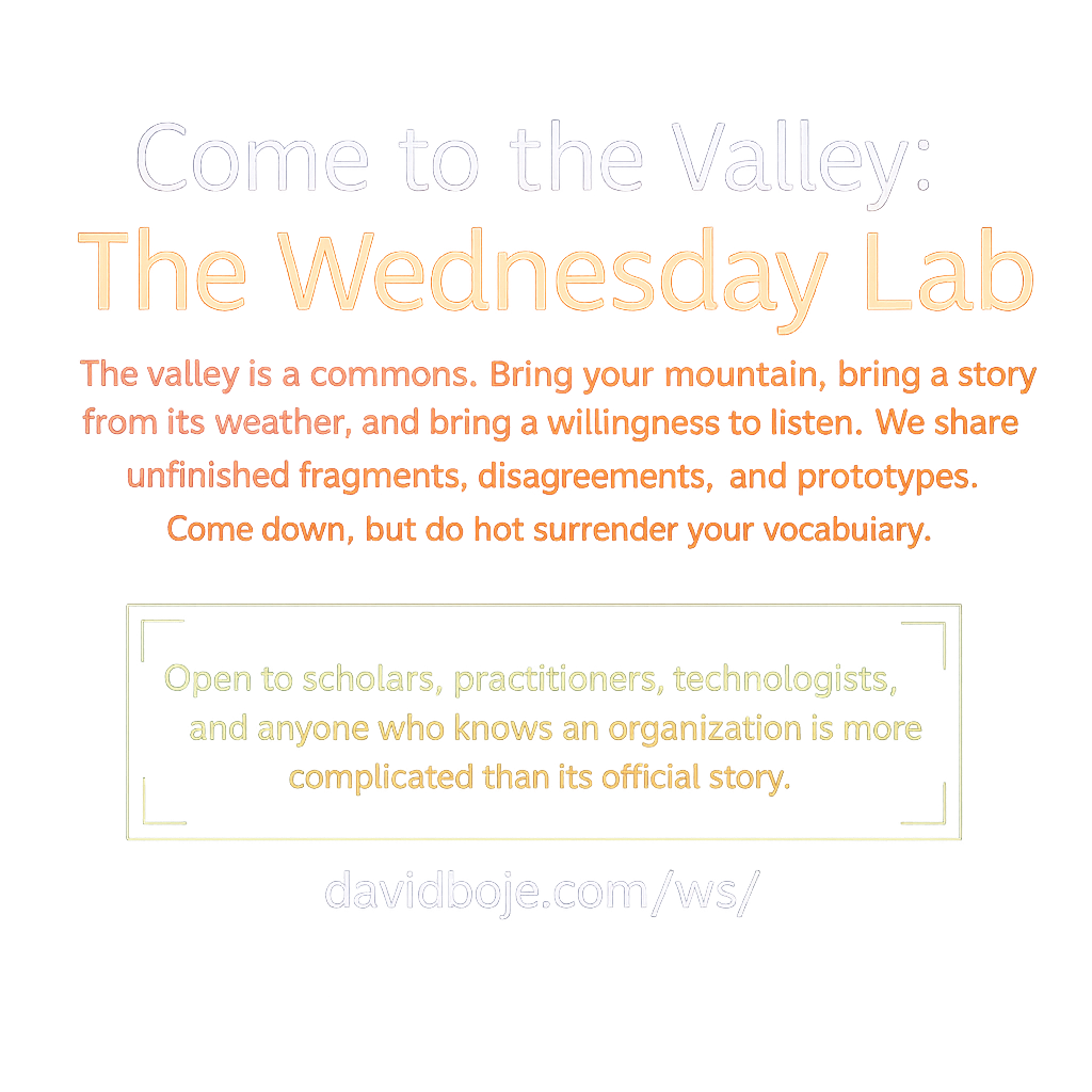 Come to the Wednesday Lab — Business Storytelling in
the AI Revolution
